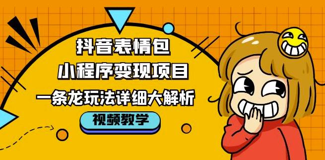 抖音表情包小程序变现项目，一条龙玩法详细大解析，视频版学习！-润泽资源库