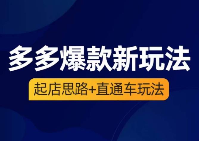 海神·多多爆款新玩法，​起店思路+直通车玩法（3节精华课）-润泽资源库