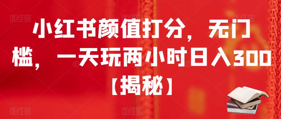 小红书颜值打分，无门槛，一天玩两小时日入300+【揭秘】-润泽资源库