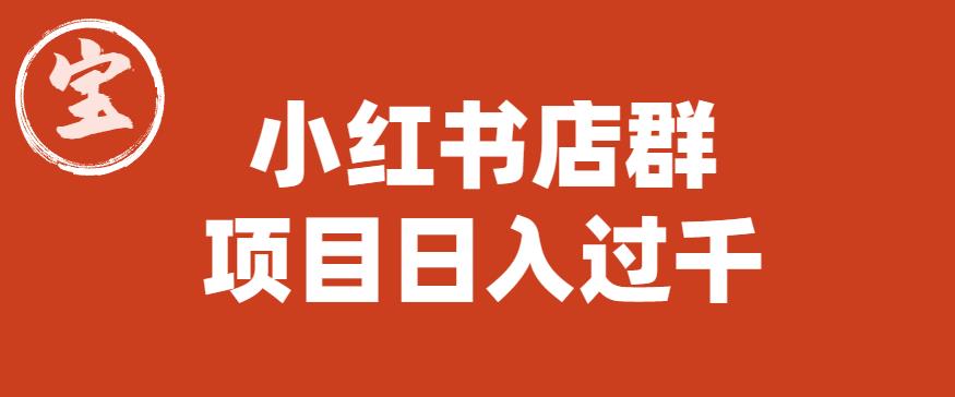 宝哥小红书店群项目，日入过千（图文教程）【揭秘】-润泽资源库
