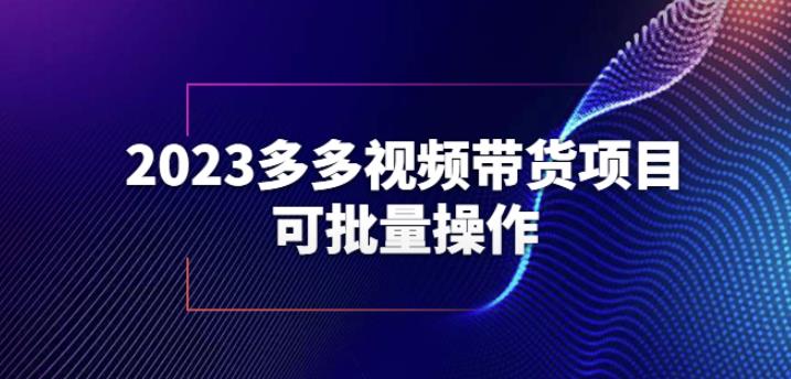 2023多多视频带货项目，可批量操作【保姆级教学】【揭秘】-润泽资源库