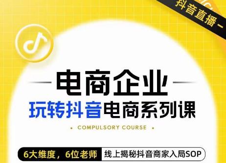 玺承·电商企业玩转抖音电商系列课，6大维度，6位老师，线上揭秘抖音商家入局SOP-润泽资源库