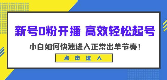 新号0粉开播-高效轻松起号，小白如何快速进入正常出单节奏（10节课）-润泽资源库
