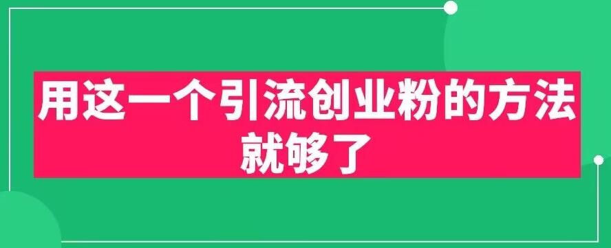 用这一个引流创业粉的方法就够了，PPT短视频引流创业粉【揭秘】-润泽资源库
