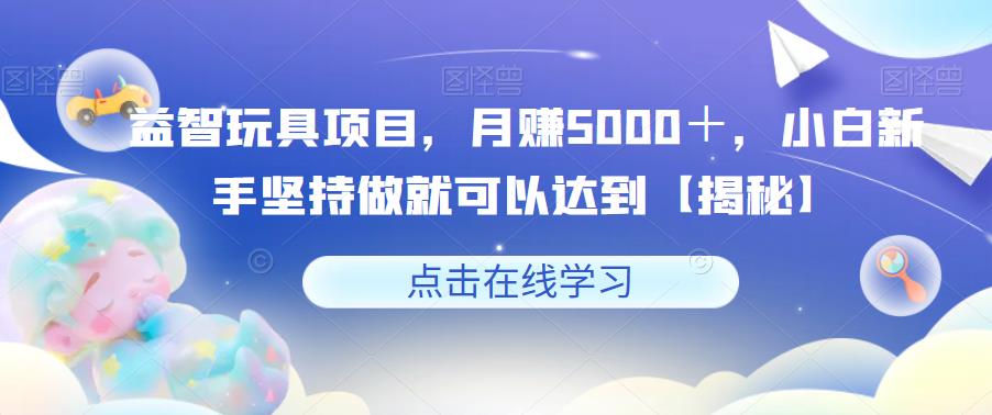 益智玩具项目，月赚5000＋，小白新手坚持做就可以达到【揭秘】-润泽资源库