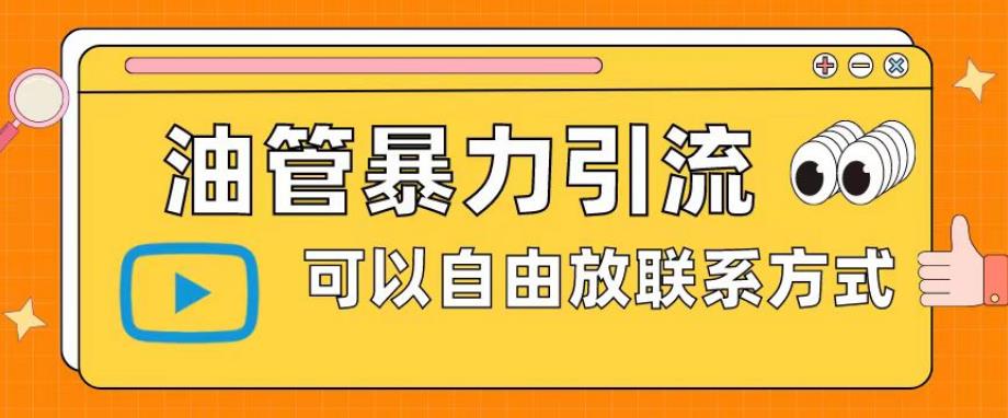 油管暴力引流，可以自由放联系方式【揭秘】-润泽资源库