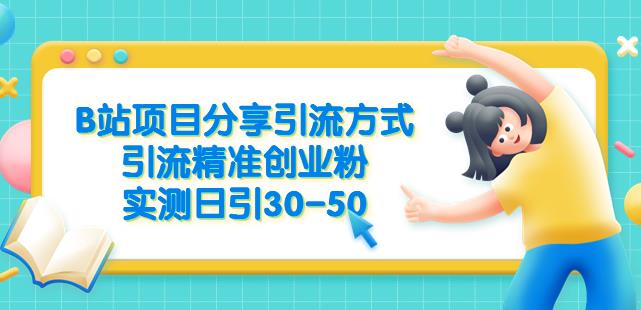 B站项目分享引流方式，引流精准创业粉，实测日引30-50【揭秘】-润泽资源库