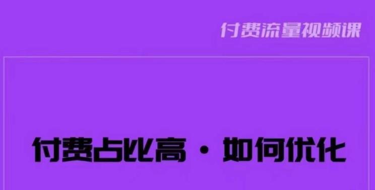 波波-付费占比高，如何优化？只讲方法，不说废话，高效解决问题！-润泽资源库