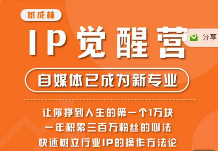 树成林·IP觉醒营，快速树立行业IP的操作方法论，让你赚到人生的第一个1万块（更新）-润泽资源库