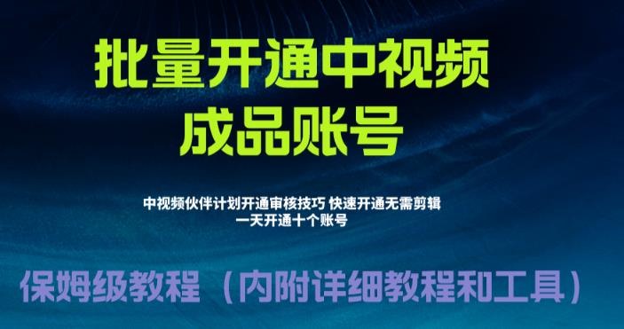 外面收费1980的暴力开通中视频计划教程，内附详细的快速通过中视频伙伴计划的办法-润泽资源库