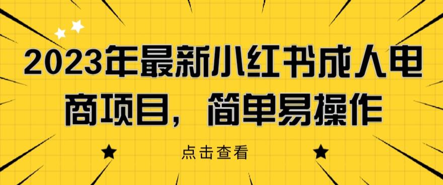 2023年最新小红书成人电商项目，简单易操作【详细教程】【揭秘】-润泽资源库