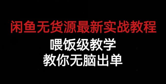 闲鱼无货源最新实战教程，喂饭级教学，教你无脑出单【揭秘】-润泽资源库
