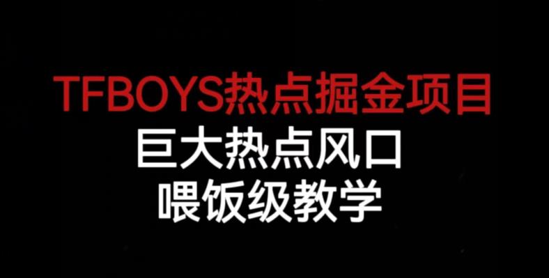 TFBOYS热点掘金项目，巨大热点风口，喂饭级教学-润泽资源库