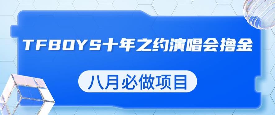 最新蓝海项目，靠最近非常火的TFBOYS十年之约演唱会流量掘金，八月必做的项目【揭秘】-润泽资源库