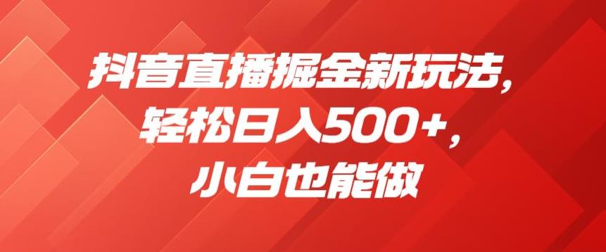 抖音直播掘金新玩法，轻松日入500+，小白也能做【揭秘】-润泽资源库