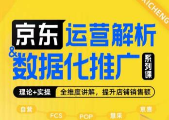 京东运营解析与数据化推广系列课，全维度讲解京东运营逻辑+数据化推广提升店铺销售额-润泽资源库