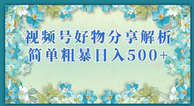 视频号好物分享解析，简单粗暴可以批量方大的项目【揭秘】-润泽资源库