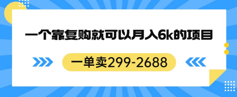 一单卖299-2688,一个靠复购就可以月入6k的暴利项目【揭秘】-润泽资源库