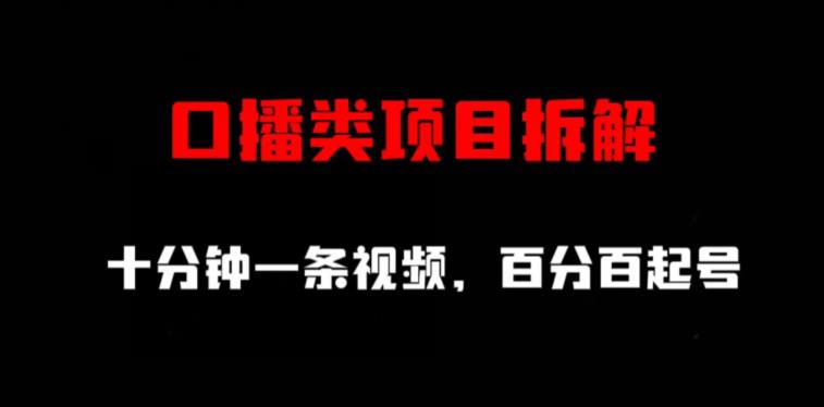 口播类项目拆解，十分钟一条视频，百分百起号-润泽资源库