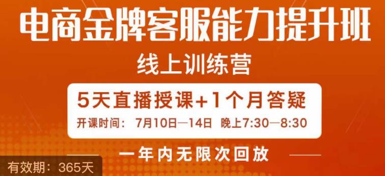 电商金牌客服能力提升班，提升客服能力是你店铺业绩的关键要素-润泽资源库