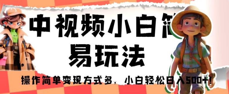 中视频小白简易玩法，操作简单变现方式多，小白轻松日入500+！【揭秘】-润泽资源库
