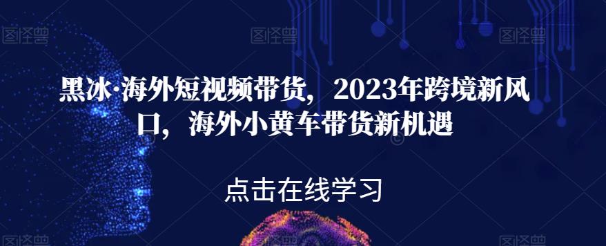 黑冰·海外短视频带货，2023年跨境新风口，海外小黄车带货新机遇-润泽资源库