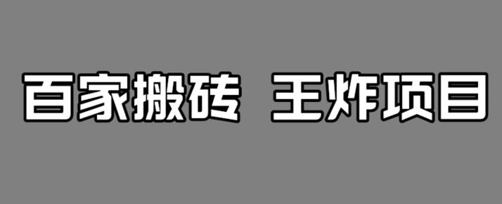 百家最新搬运玩法，单号月入5000+【揭秘】-润泽资源库