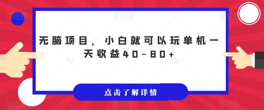 无脑项目，小白就可以玩单机一天收益40-80+【揭秘】-润泽资源库