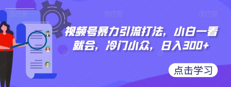 视频号暴力引流打法，小白一看就会，冷门小众，日入300+【揭秘】-润泽资源库