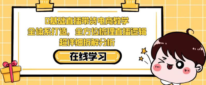 零基础直播带货电商教学，全方位梳理直播逻辑，超详细拆解分析-润泽资源库