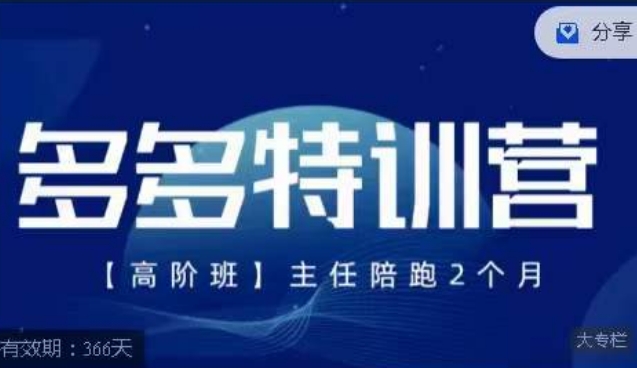 纪主任·多多特训营高阶班【9月13日更新】，拼多多最新玩法技巧落地实操-润泽资源库