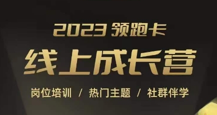 2023领跑卡线上成长营，淘宝运营各岗位培训，直通车、万相台、引力魔方、引流等，帮助突破成长瓶颈-润泽资源库