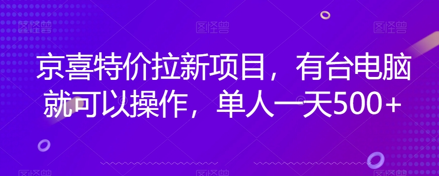 京喜特价拉新新玩法，有台电脑就可以操作，单人一天500+【揭秘】-润泽资源库