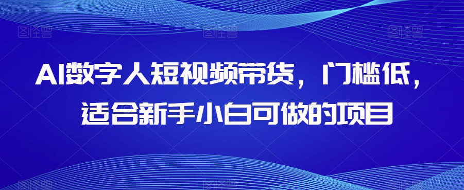 AI数字人短视频带货，门槛低，适合新手小白可做的项目-润泽资源库