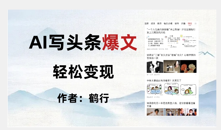 暴力拆解AI写头条爆文，轻松日入500+-润泽资源库