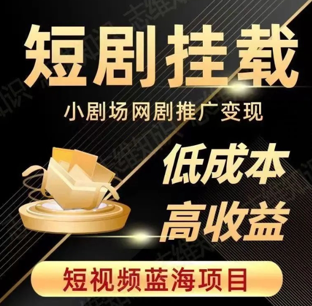 2023短视频蓝海项目，抖音快手短剧推广变现教程，低成本高收益-润泽资源库