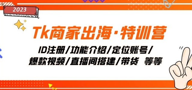 Tk商家出海·特训营：ID注册/功能介绍/定位账号/爆款视频/直播间搭建/带货-润泽资源库
