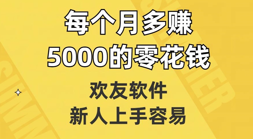 欢友软件，新人上手容易，每个月多赚5000的零花钱【揭秘】-润泽资源库