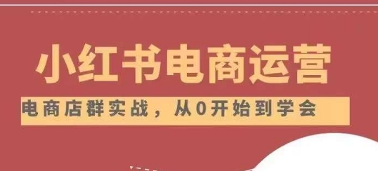 小红书店铺运营从小白到大神2.0，从入门到精通-润泽资源库