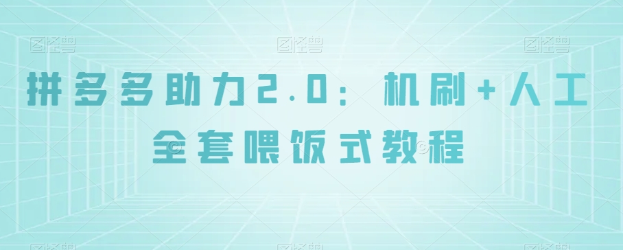 拼多多助力2.0：机刷+人工全套喂饭式教程【揭秘】-润泽资源库