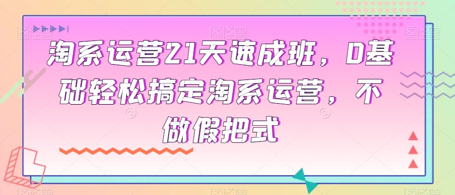 淘系运营21天速成班，0基础轻松搞定淘系运营，不做假把式-润泽资源库