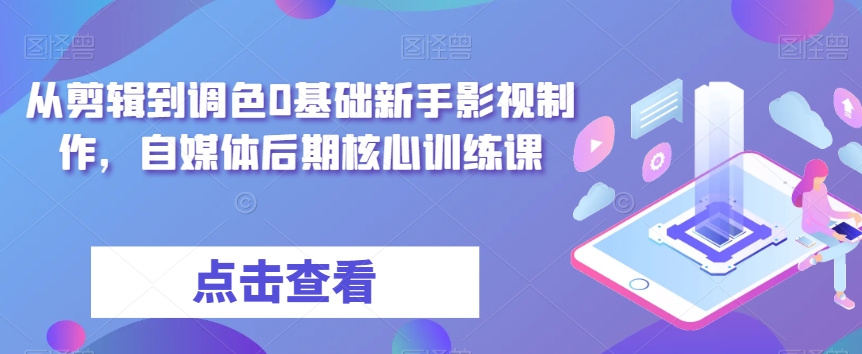 从剪辑到调色0基础新手影视制作，自媒体后期核心训练课-润泽资源库