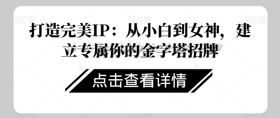 打造完美IP：从小白到女神，建立专属你的金字塔招牌-润泽资源库