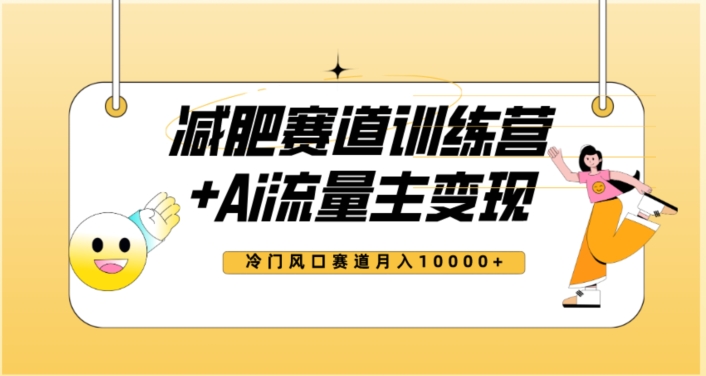 全新减肥赛道AI流量主+训练营变现玩法教程，蓝海冷门赛道小白轻松上手，月入10000+-润泽资源库
