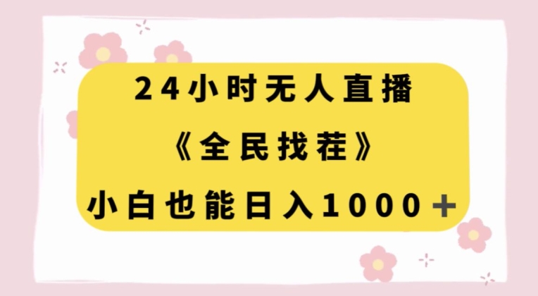 24小时无人直播，全民找茬，小白也能日入1000+【揭秘】-润泽资源库