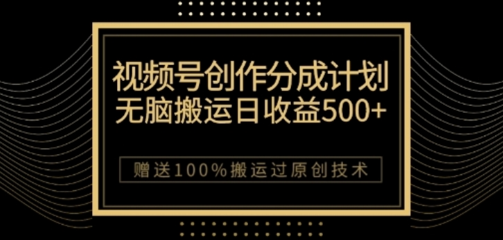 视频号分成计划与私域双重变现，纯搬运无技术，日入3~5位数【揭秘】-润泽资源库