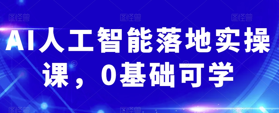 AI人工智能落地实操课，0基础可学-润泽资源库