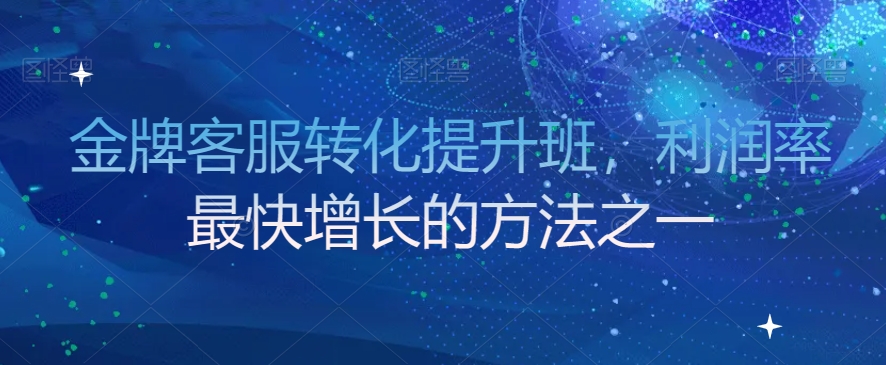 金牌客服转化提升班，利润率最快增长的方法之一-润泽资源库