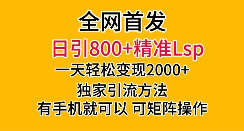全网首发！日引800+精准老色批，一天变现2000+，独家引流方法，可矩阵操作【揭秘】-润泽资源库