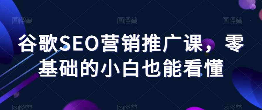 谷歌SEO营销推广课，零基础的小白也能看懂-润泽资源库
